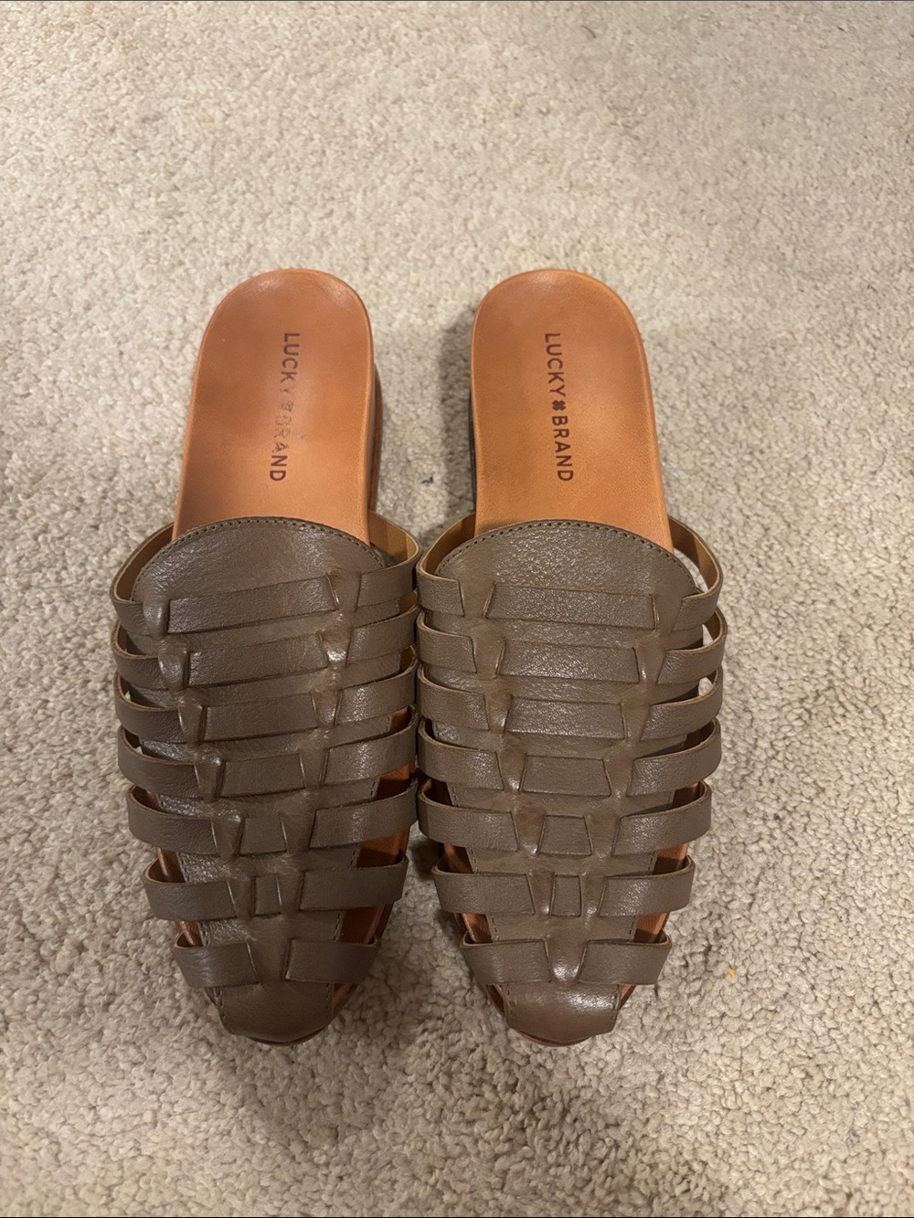 Lucky Brand DOERID Leather Huarache Style Mules